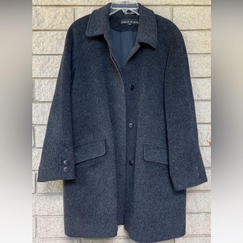 Anne Klein Petite Womens Wool Mohair Blend WPL7888 Coat Size 12
